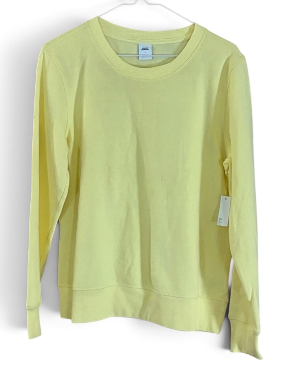 NWT Amazon Essentials Light Yellow Crewneck Sweatshirt